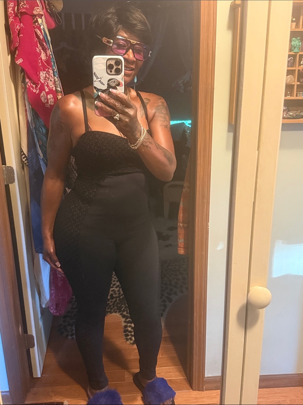 Victoria's Secret Black Strappy Jumpsuit with Textured Panels